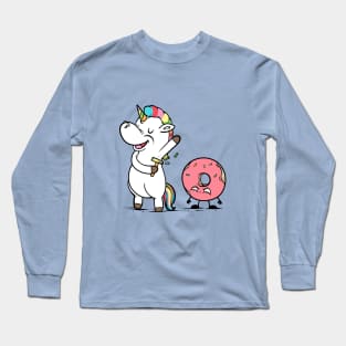 Unicorn Sprinkled Donut Cute And Funny Unicorn Long Sleeve T-Shirt